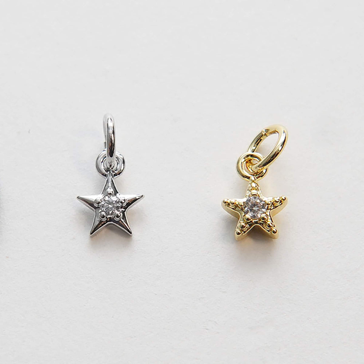18K Gold Filled Cubic Zirconia Star Charm Pendant for Jewelry Making