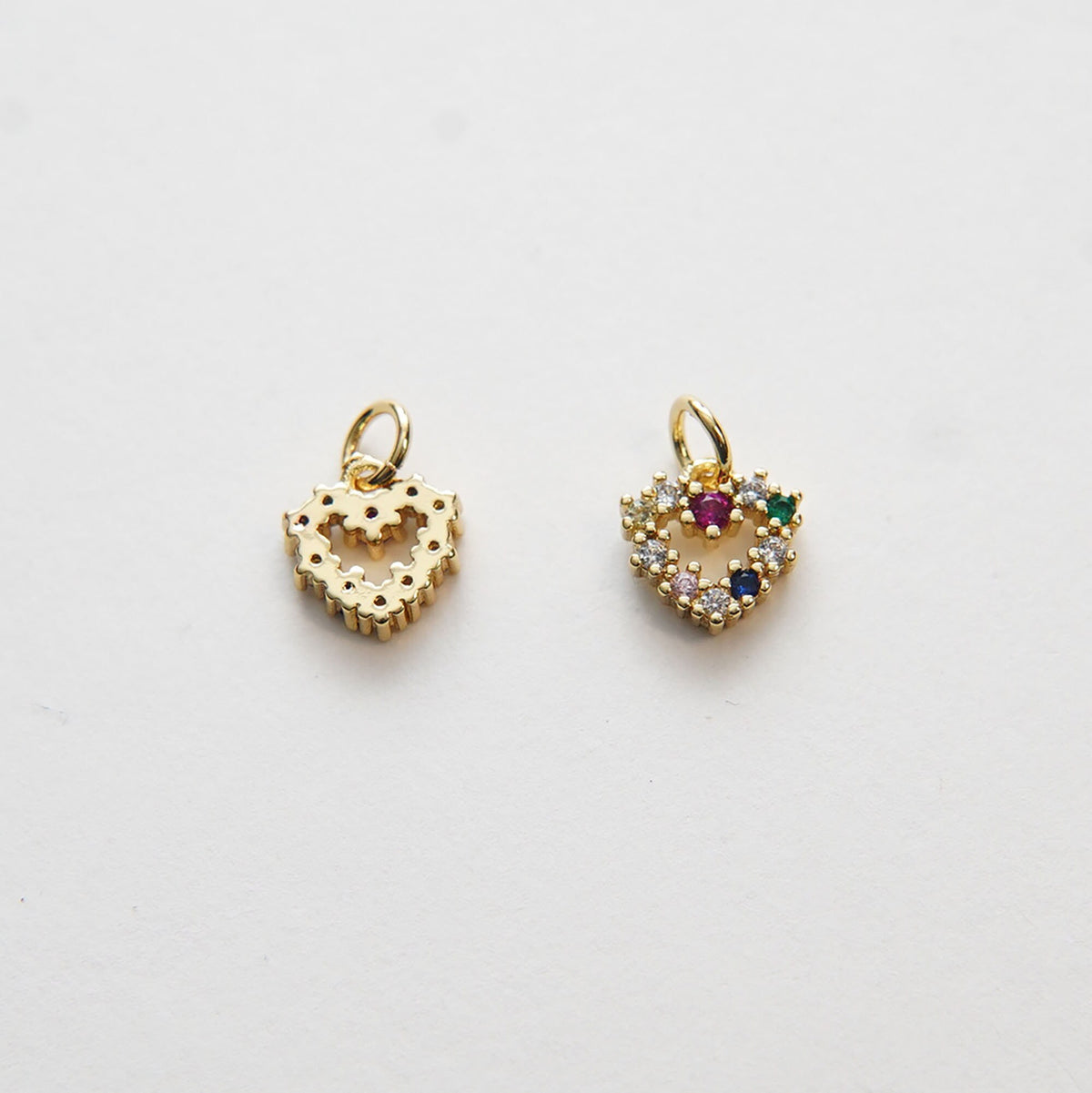 18K Gold Filled Heart Charm Pendant for Jewelry Making