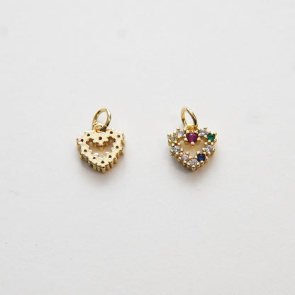 18K Gold Filled Heart Charm Pendant for Jewelry Making