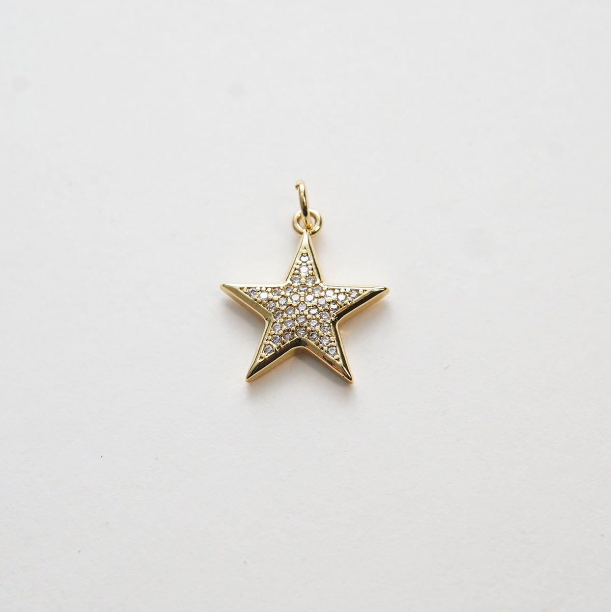 Gold Star Charms,18K Gold Filled CZ Micro Pave Star Pendant,Silver Star Charm Bracelet Necklace for DIY Jewelry Making Supply