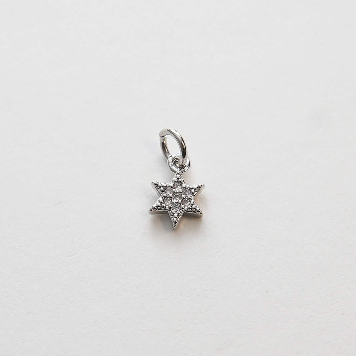 Gold David Star Charms,18K Gold Filled CZ Micro Pave Star Pendant,Silver Star Charm Bracelet Necklace for DIY Jewelry Making 