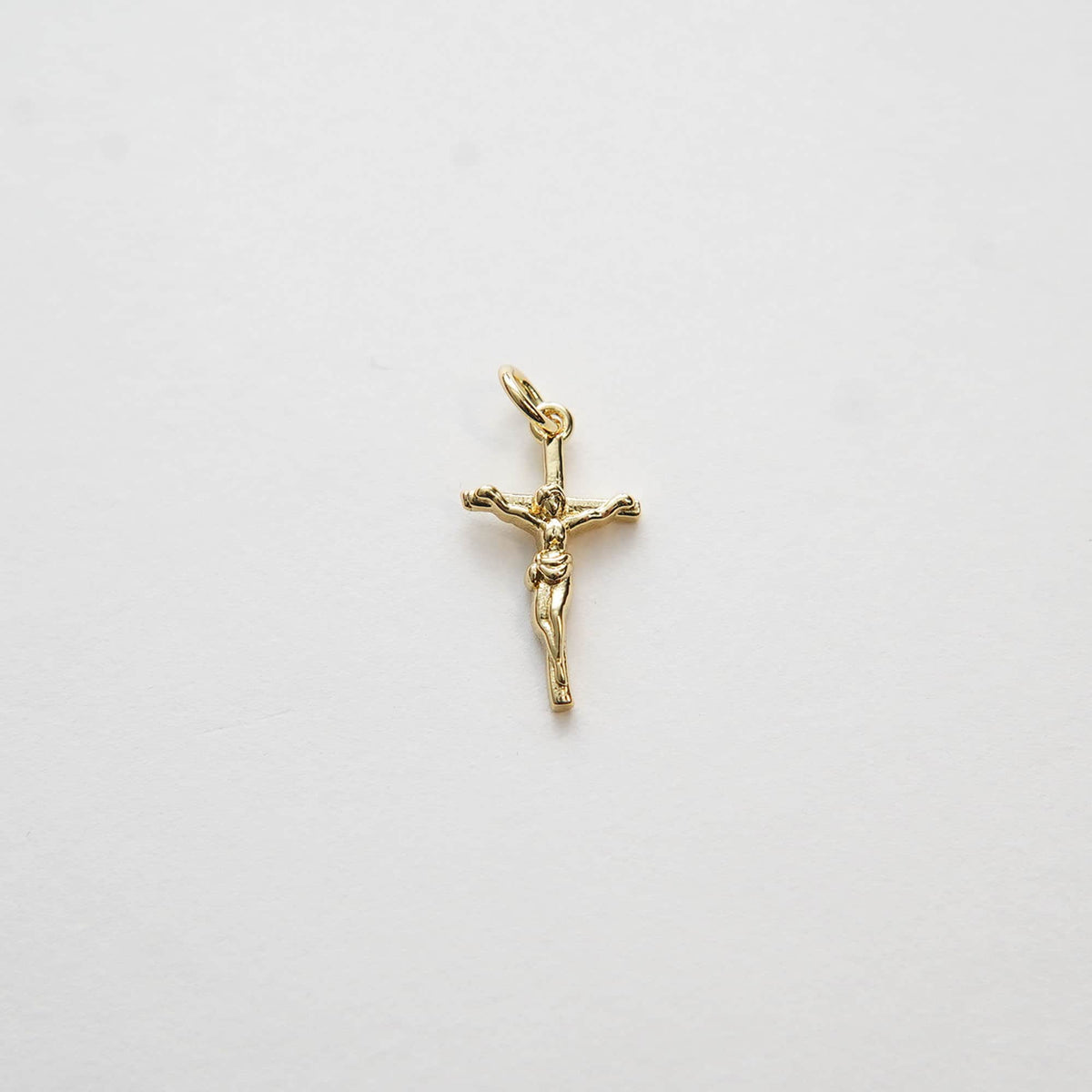 Gold Jesus Charms,18K Gold Filled Cross Pendant,Religious Protect Charm Bracelet Necklace for DIY Jewelry Making Supply