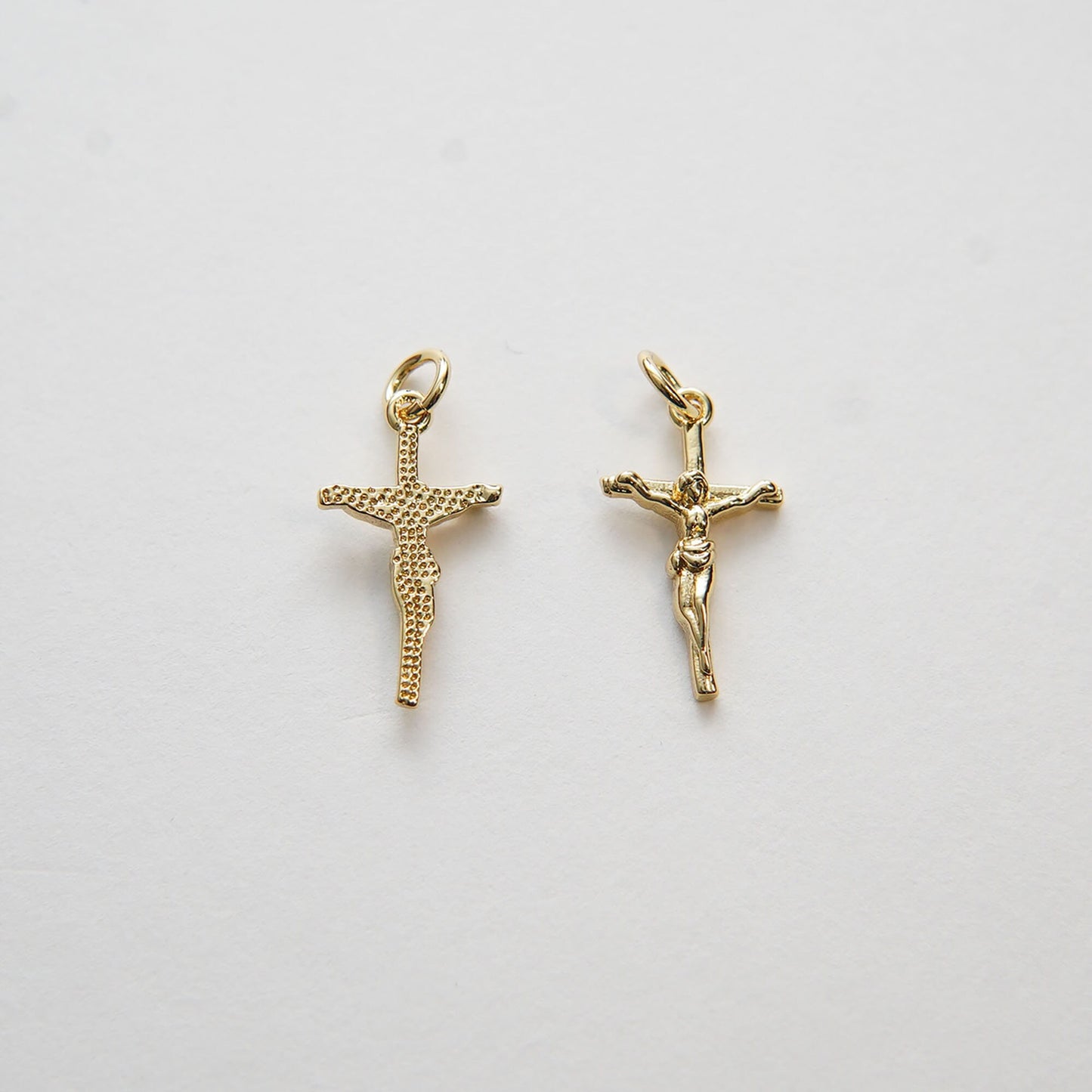 Gold Jesus Charms,18K Gold Filled Cross Pendant,Religious Protect Charm Bracelet Necklace for DIY Jewelry Making Supply