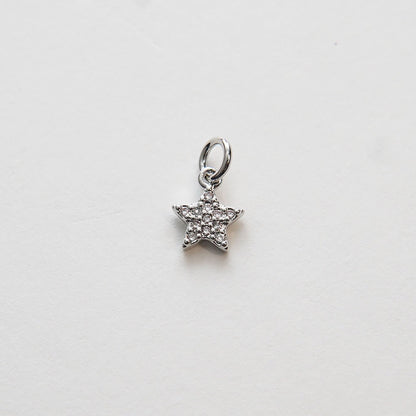 18K Gold Filled Star CZ Charm Pendant for Jewelry Making