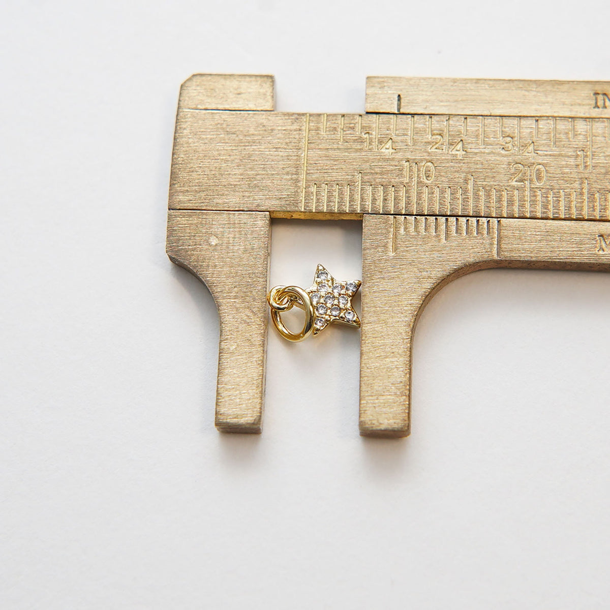 18K Gold Filled Star CZ Charm Pendant for Jewelry Making