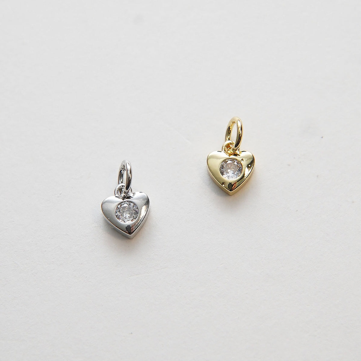 Gold Heart Charms,18K Gold Filled Heart Pendant,Tiny Heart Charm Bracelet Necklace for DIY Jewelry Making Supply