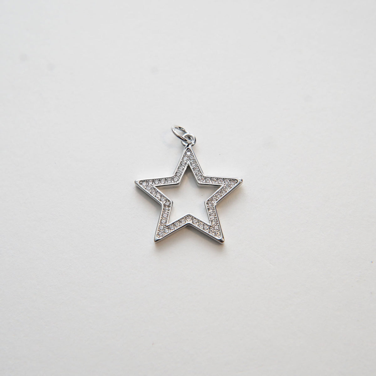 18K Gold Filled Cubic Zirconia Star Charm Pendant for Jewelry Making