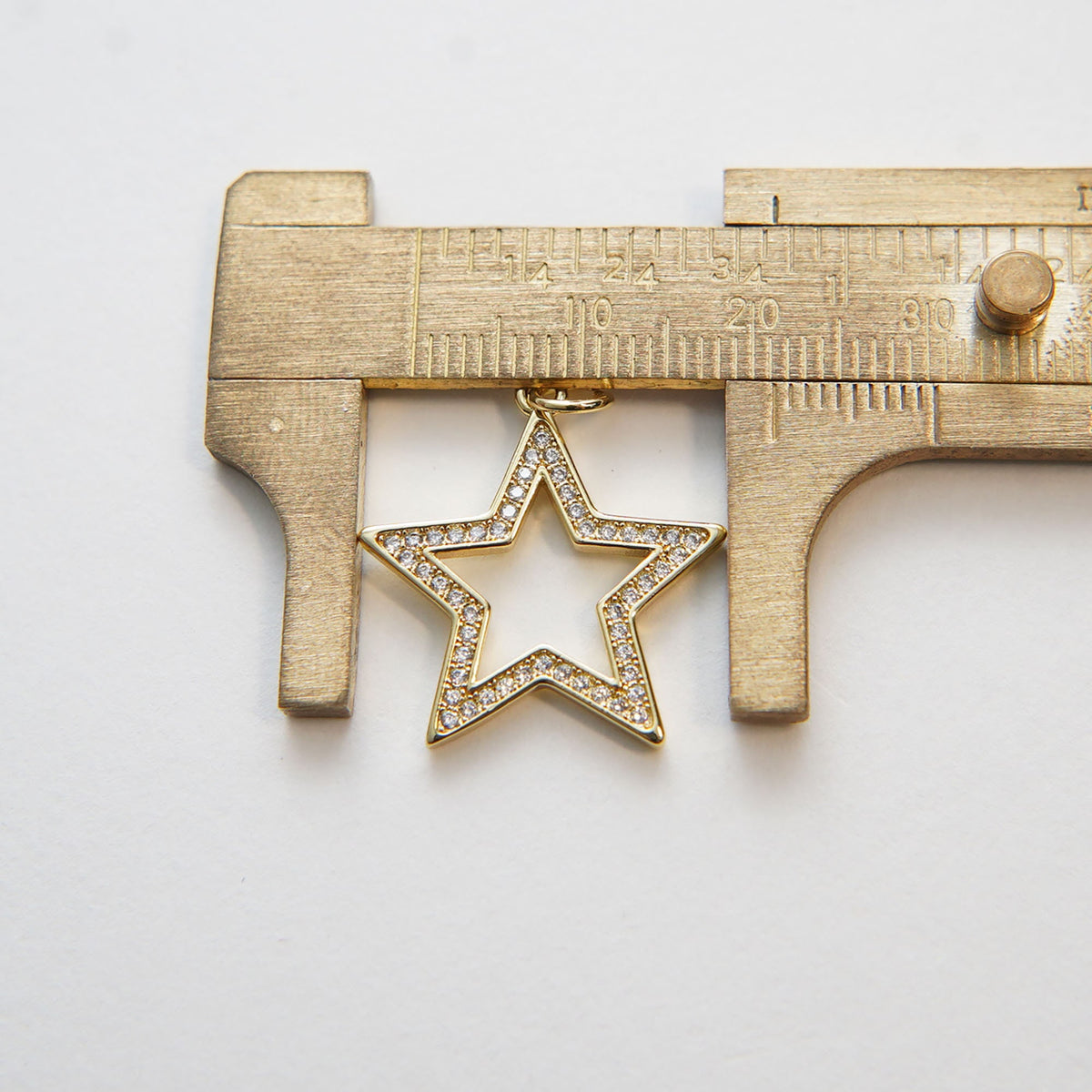 18K Gold Filled Cubic Zirconia Star Charm Pendant for Jewelry Making