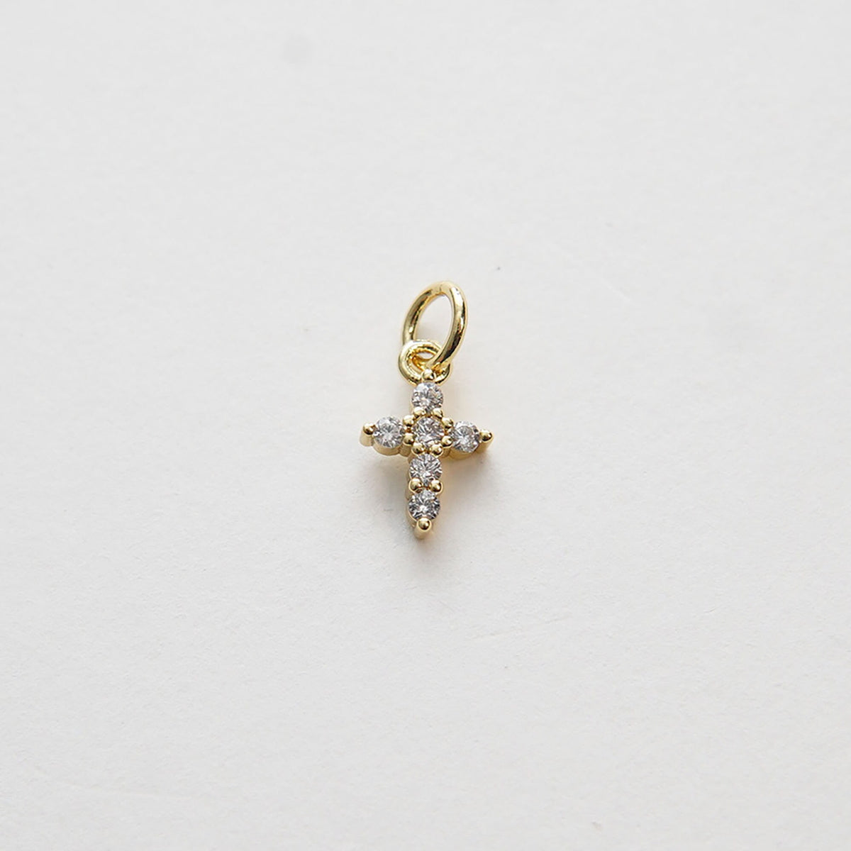 Gold Cross Charms,18K Gold Filled Cross Pendant,CZ Micro Pave Protect Religious Charm Bracelet Necklace for DIY Jewelry Makin