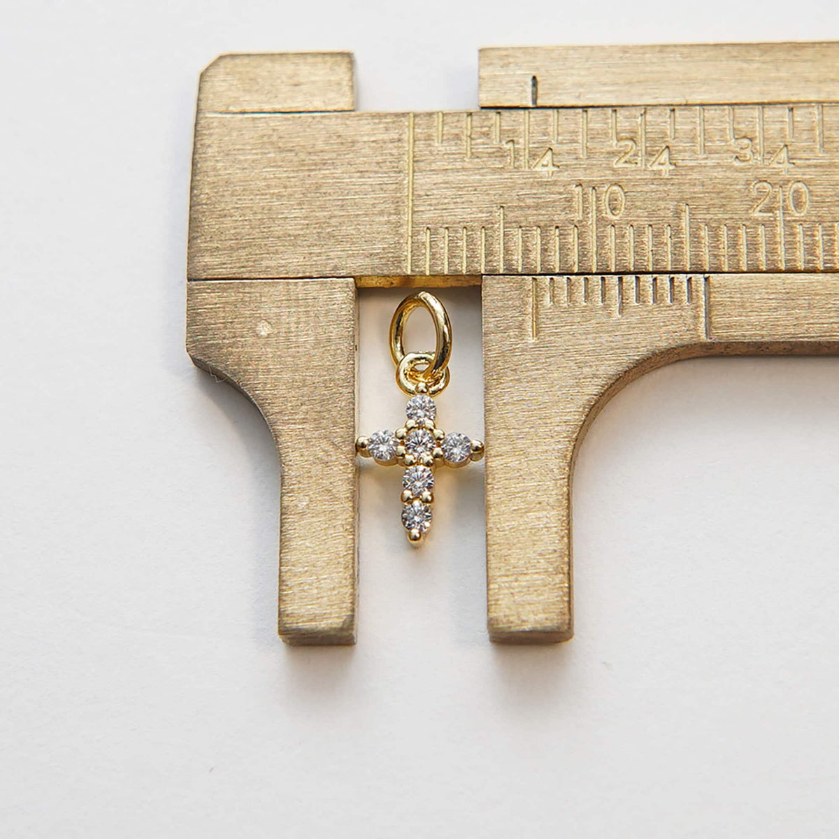 Gold Cross Charms,18K Gold Filled Cross Pendant,CZ Micro Pave Protect Religious Charm Bracelet Necklace for DIY Jewelry Makin