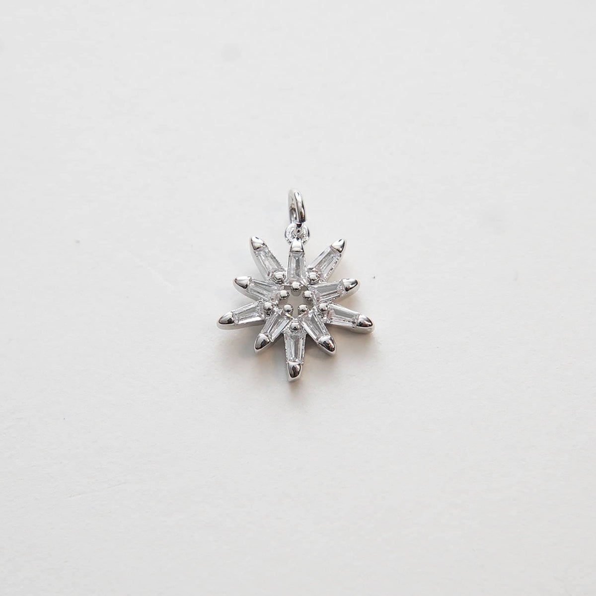 Gold Star Charms,18K Gold Filled Starburst Pendant,CZ North Star Charm Bracelet Necklace for DIY Jewelry Making Supply
