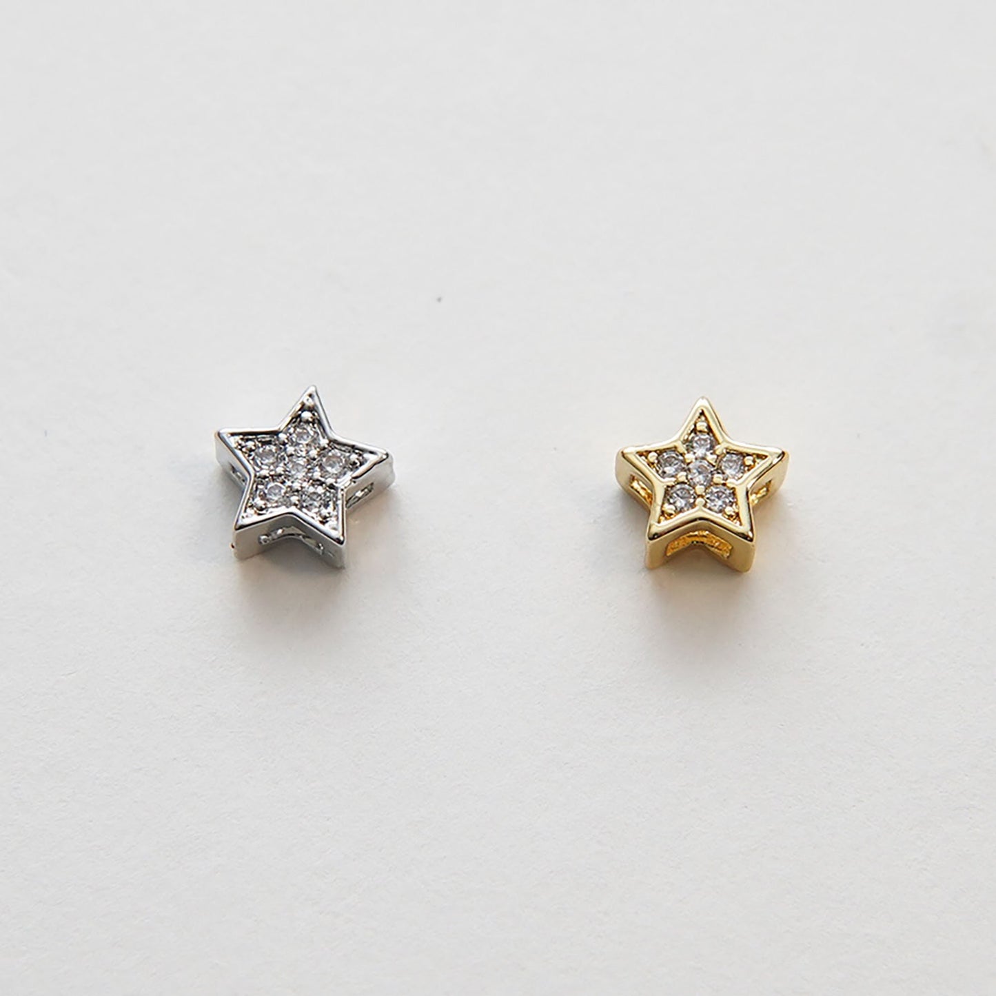 Gold Star Charms,18K Gold Filled CZ Micro Pave Star Pendant,Tiny Star Charm Bracelet Necklace for DIY Jewelry Making Supply