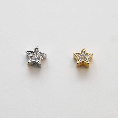 18K Gold Filled Star CZ Charm Pendant for Jewelry Making
