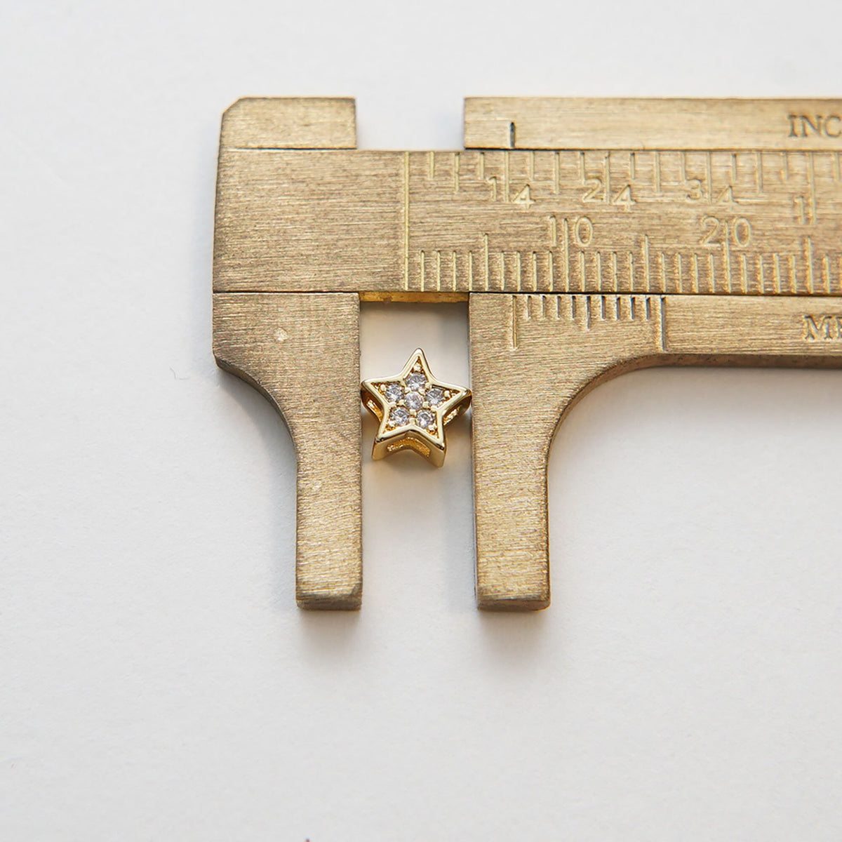 18K Gold Filled Star CZ Charm Pendant for Jewelry Making