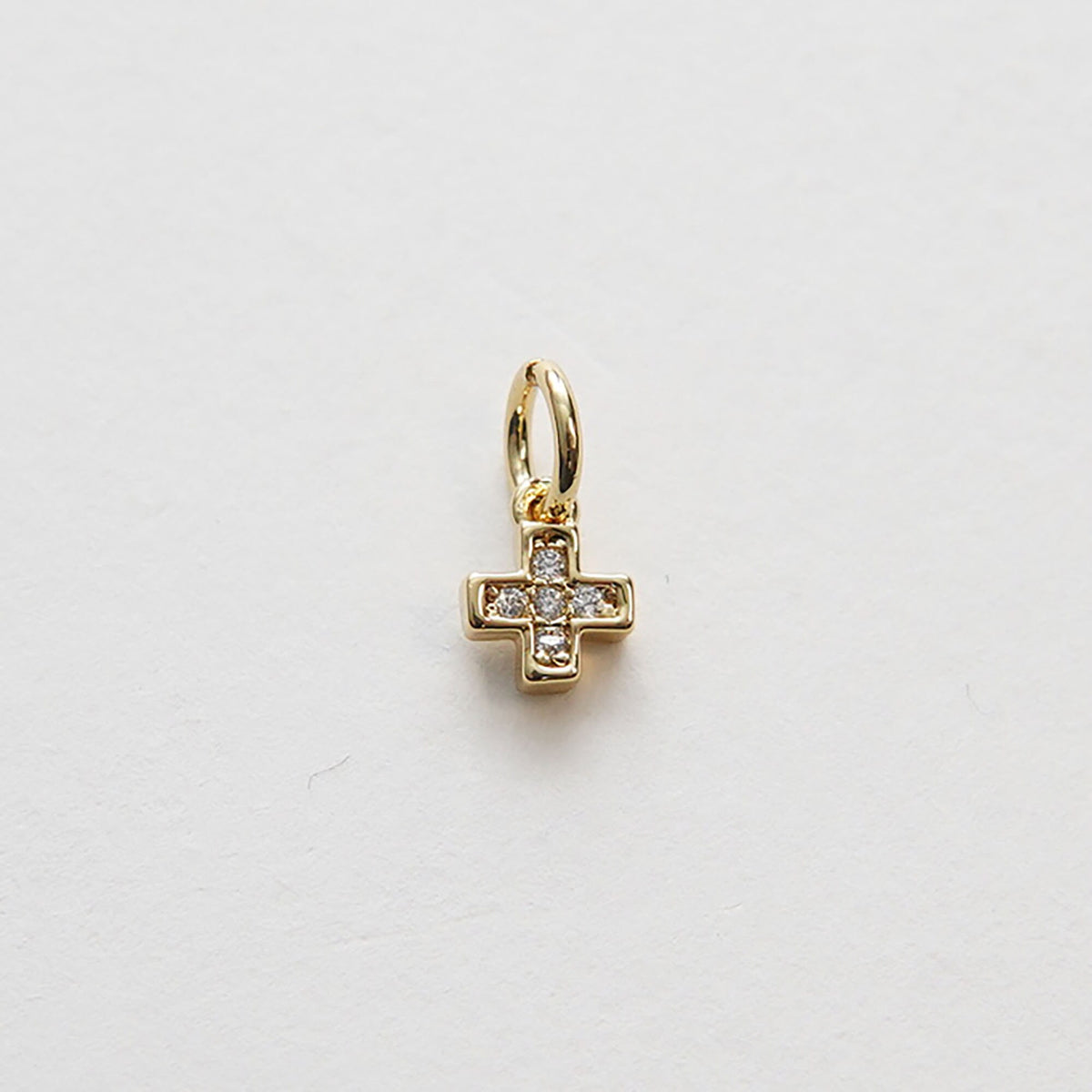 Gold Cross Charms,18K Gold Filled Cross Pendant,CZ Micro Pave Protect Religious Charm Bracelet Necklace for DIY Jewelry Makin