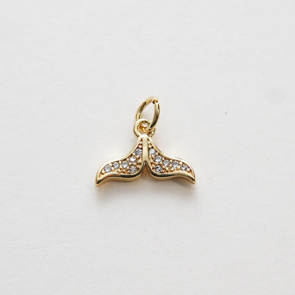18K Gold Filled Cross CZ Charm Pendant for Jewelry Making