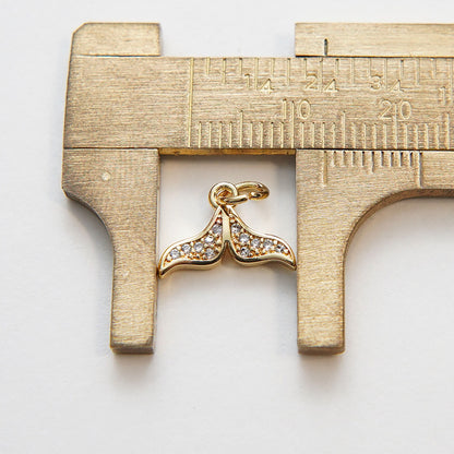 18K Gold Filled Cross CZ Charm Pendant for Jewelry Making