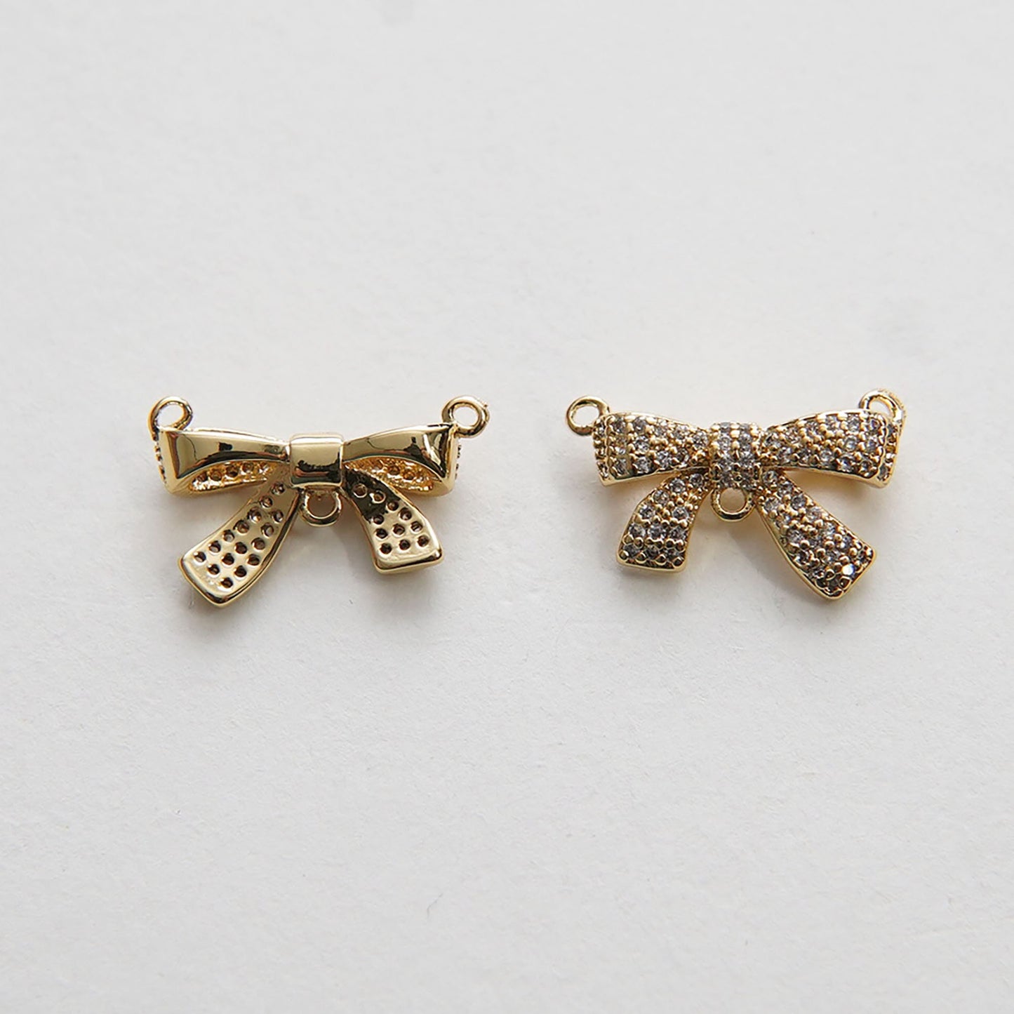 Gold Bow Tie Charms,18K Gold Filled CZ Micro Pave bow tie Pendant,Silver bow tie Charm Bracelet Necklace for DIY Jewelry Making Supply