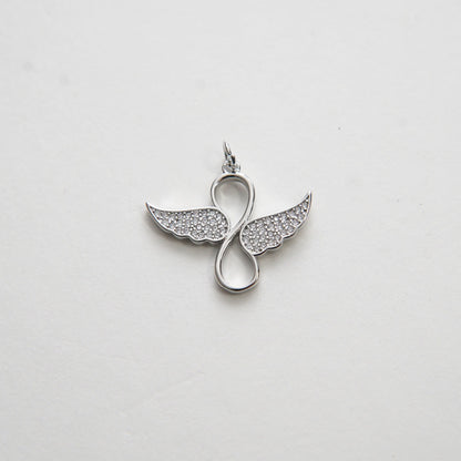 18K Gold Filled Angel CZ Charm Pendant for Jewelry Making