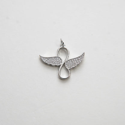 Gold Angel Wings Charms,18K Gold Filled CZ Micro Pave Wings  Pendant,Silver Angel Charm Bracelet Necklace for DIY Jewelry Mak