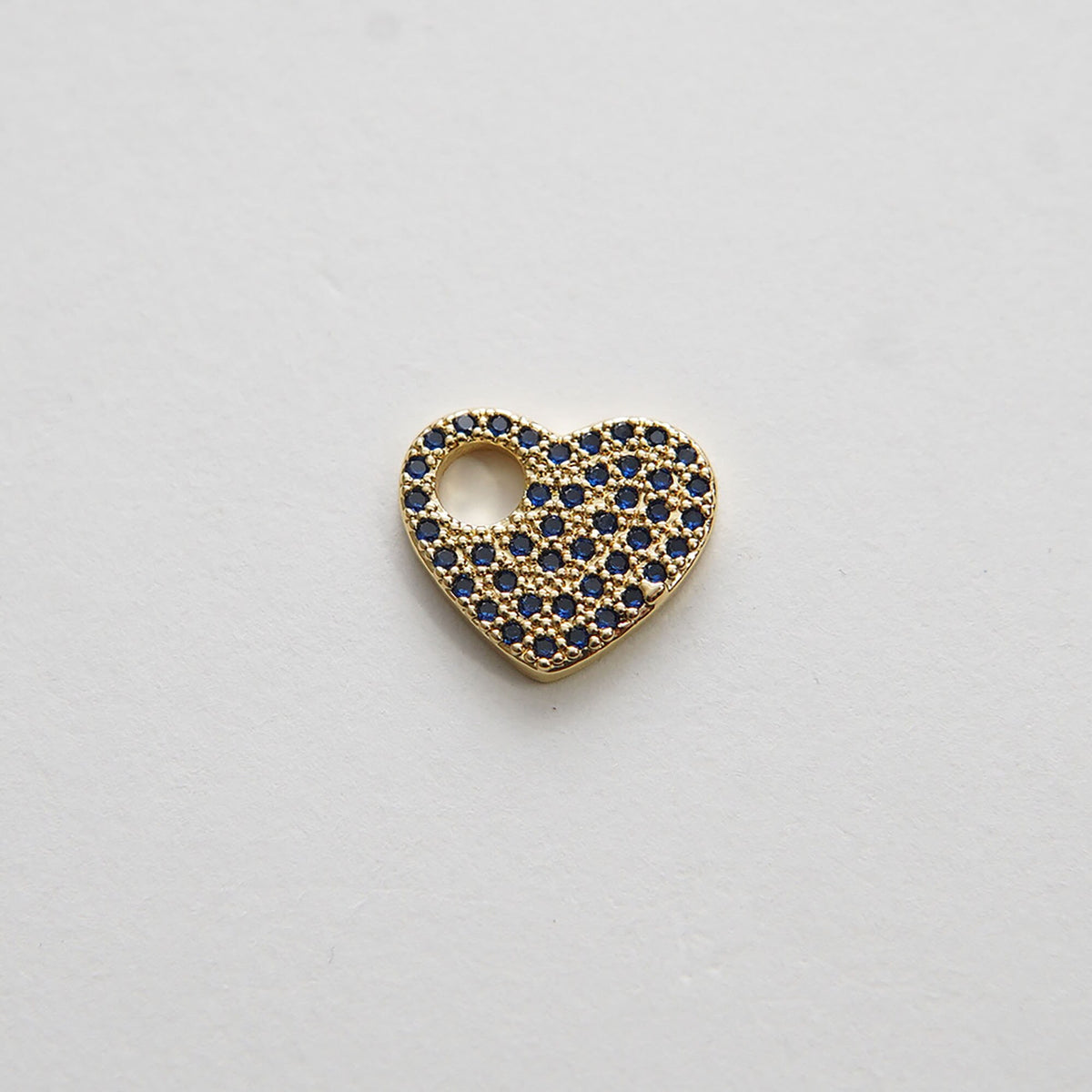18K Gold Filled Heart CZ Charm Pendant for Jewelry Making