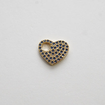 18K Gold Filled Heart CZ Charm Pendant for Jewelry Making