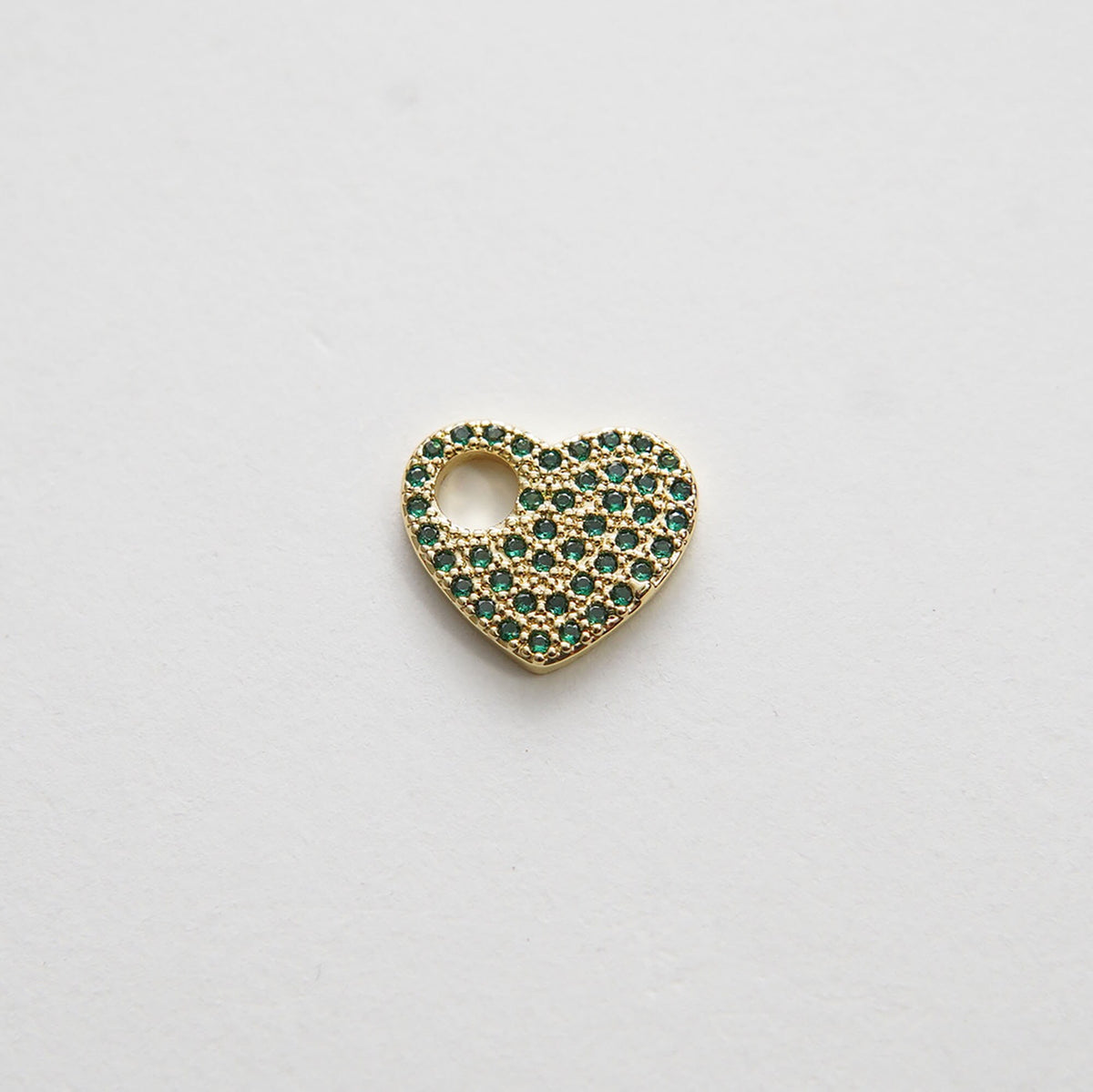 18K Gold Filled Heart CZ Charm Pendant for Jewelry Making
