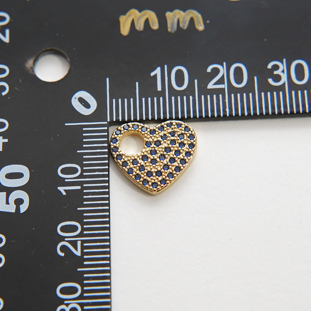 18K Gold Filled Heart CZ Charm Pendant for Jewelry Making