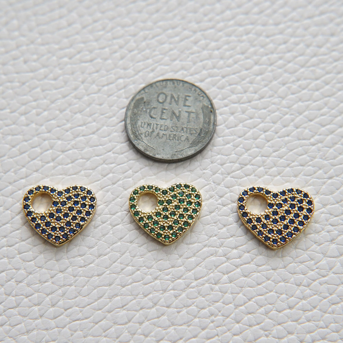 18K Gold Filled Heart CZ Charm Pendant for Jewelry Making