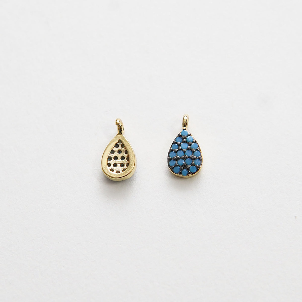 18K Gold Filled Turquoise Teardrop Charm Pendant for Jewelry Making
