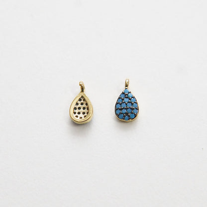 18K Gold Filled Turquoise Teardrop Charm Pendant for Jewelry Making