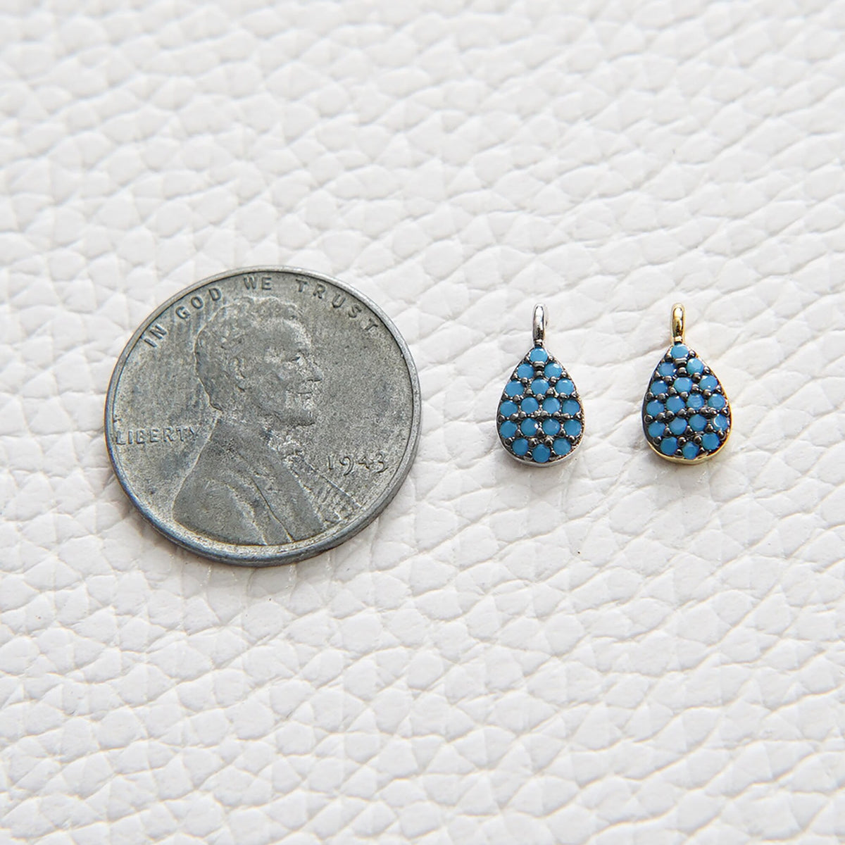 18K Gold Filled Turquoise Teardrop Charm Pendant for Jewelry Making