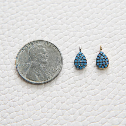 18K Gold Filled Turquoise Teardrop Charm Pendant for Jewelry Making