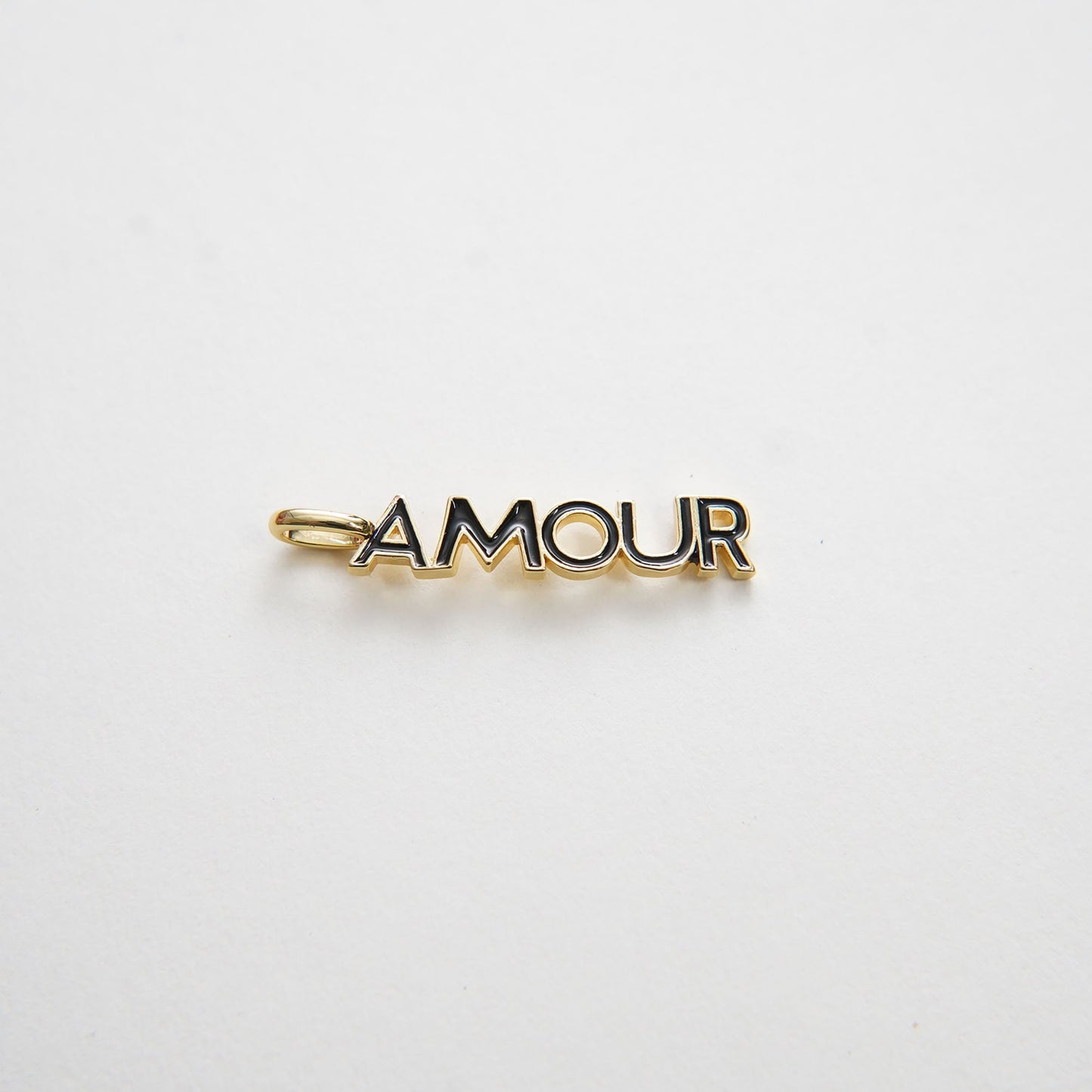 Gold "Amour" Charms,18K Gold Filled Enamel Amour Pendant,Amour Charms Bracelet Necklace for DIY Jewelry Making Supply (6x36mm)