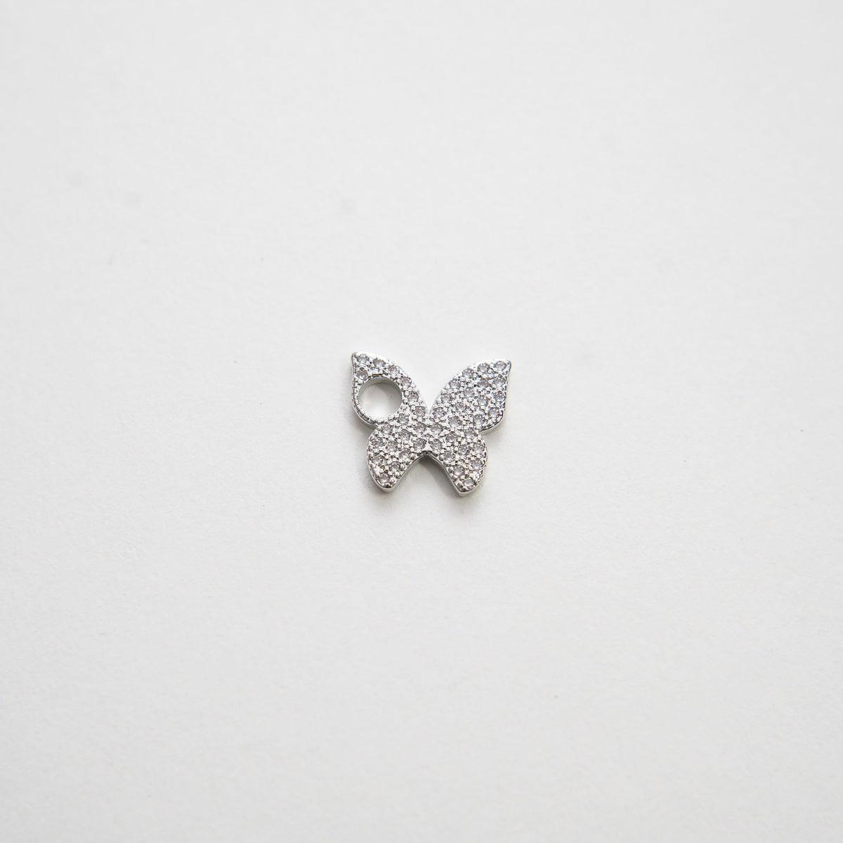 Gold Butterfly Charm,18K Gold Filled Cubic Zirconia Butterfly Pendant,Silver Butterfly Charm Bracelet Necklace for DIY Jewelr