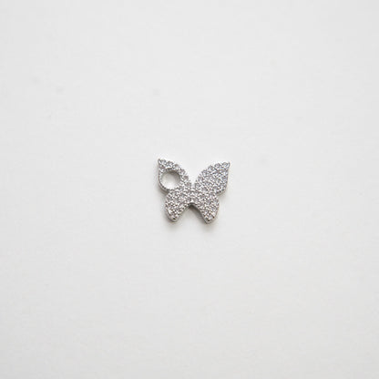 Gold Butterfly Charm,18K Gold Filled Cubic Zirconia Butterfly Pendant,Silver Butterfly Charm Bracelet Necklace for DIY Jewelr