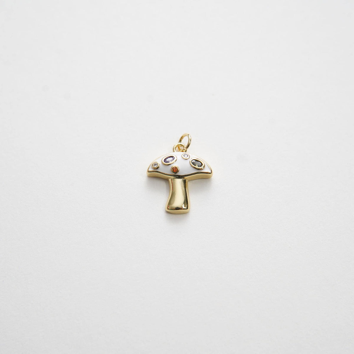 Gold Mushroom Charms,18K Gold Filled Mushroom Pendant,Cute Enamel Mushroom Charm Bracelet Necklace for DIY Jewelry Making Sup