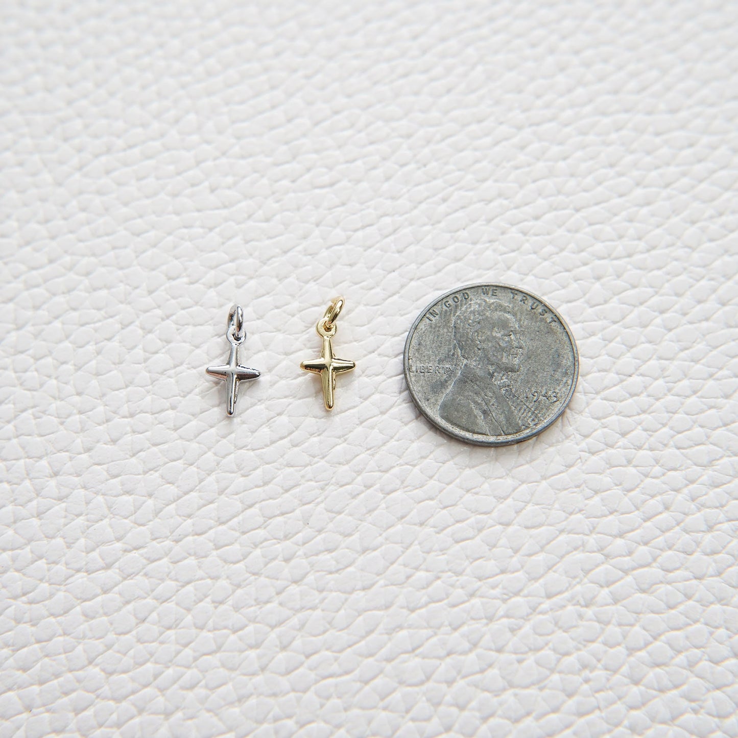Gold Cross Charms,18K Gold Filled Cross Pendant,Tiny Cross Charm Bracelet Necklace for DIY Jewelry Making Supply