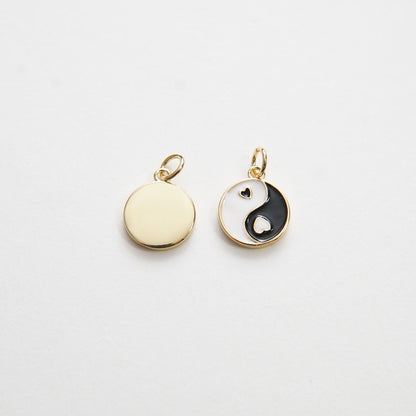 18K Gold Filled Hand Enamel Charm Pendant for Jewelry Making