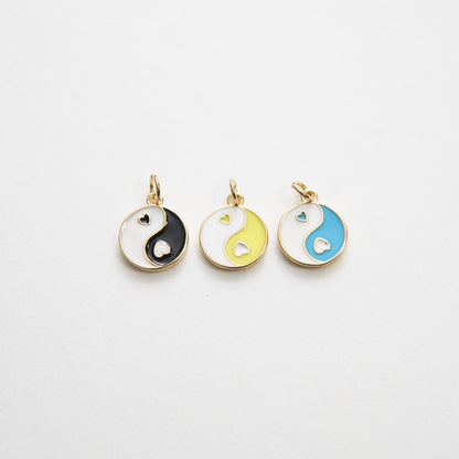 18K Gold Filled Hand Enamel Charm Pendant for Jewelry Making