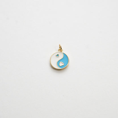 18K Gold Filled Hand Enamel Charm Pendant for Jewelry Making