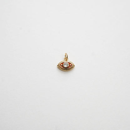 Gold Tiny amulet  Evil Eye Charms,18K Gold Filled Evil Eye Pendant,CZ Evil Eye Protect Charm Bracelet Necklace for DIY Jewelr