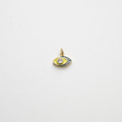 Gold Tiny amulet  Evil Eye Charms,18K Gold Filled Evil Eye Pendant,CZ Evil Eye Protect Charm Bracelet Necklace for DIY Jewelr