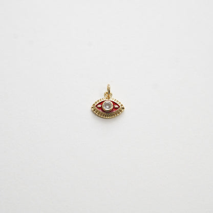 Gold Tiny amulet  Evil Eye Charms,18K Gold Filled Evil Eye Pendant,CZ Evil Eye Protect Charm Bracelet Necklace for DIY Jewelr