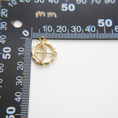 Gold Cupid Charms,18K Gold Filled Bow Arrow Pendant,CZ Micro Pave Bow and Arrow Charm Bracelet Necklace for DIY Jewelry Makin