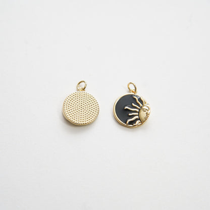 18K Gold Filled Sun Charm Pendant for Jewelry Making