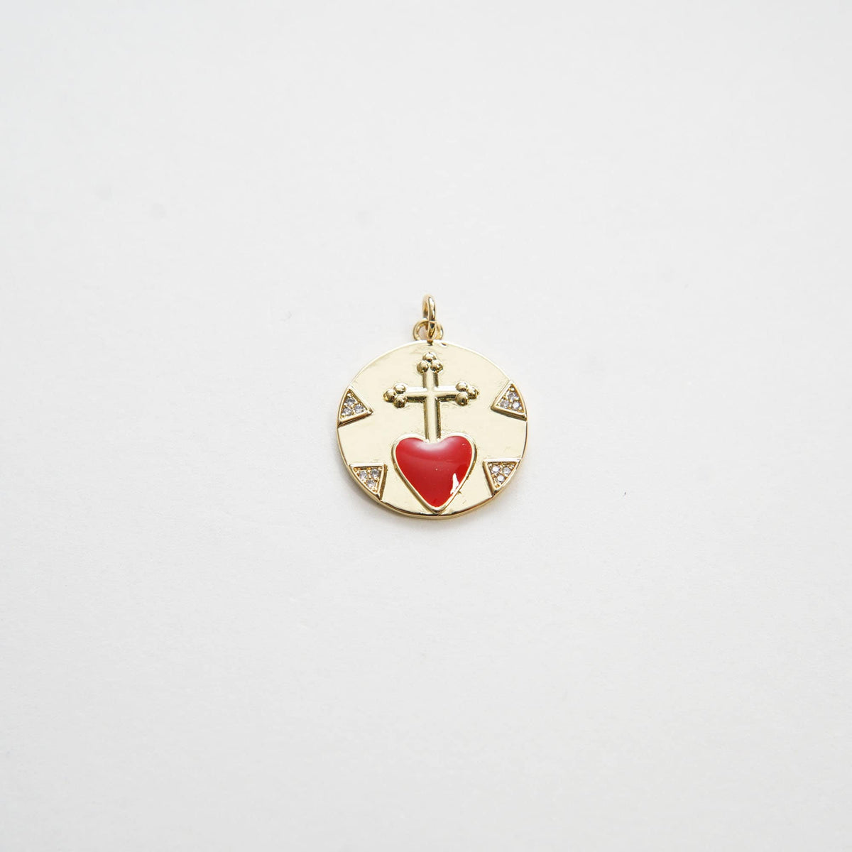18K Gold Filled Heart Enamel Charm Pendant for Jewelry Making