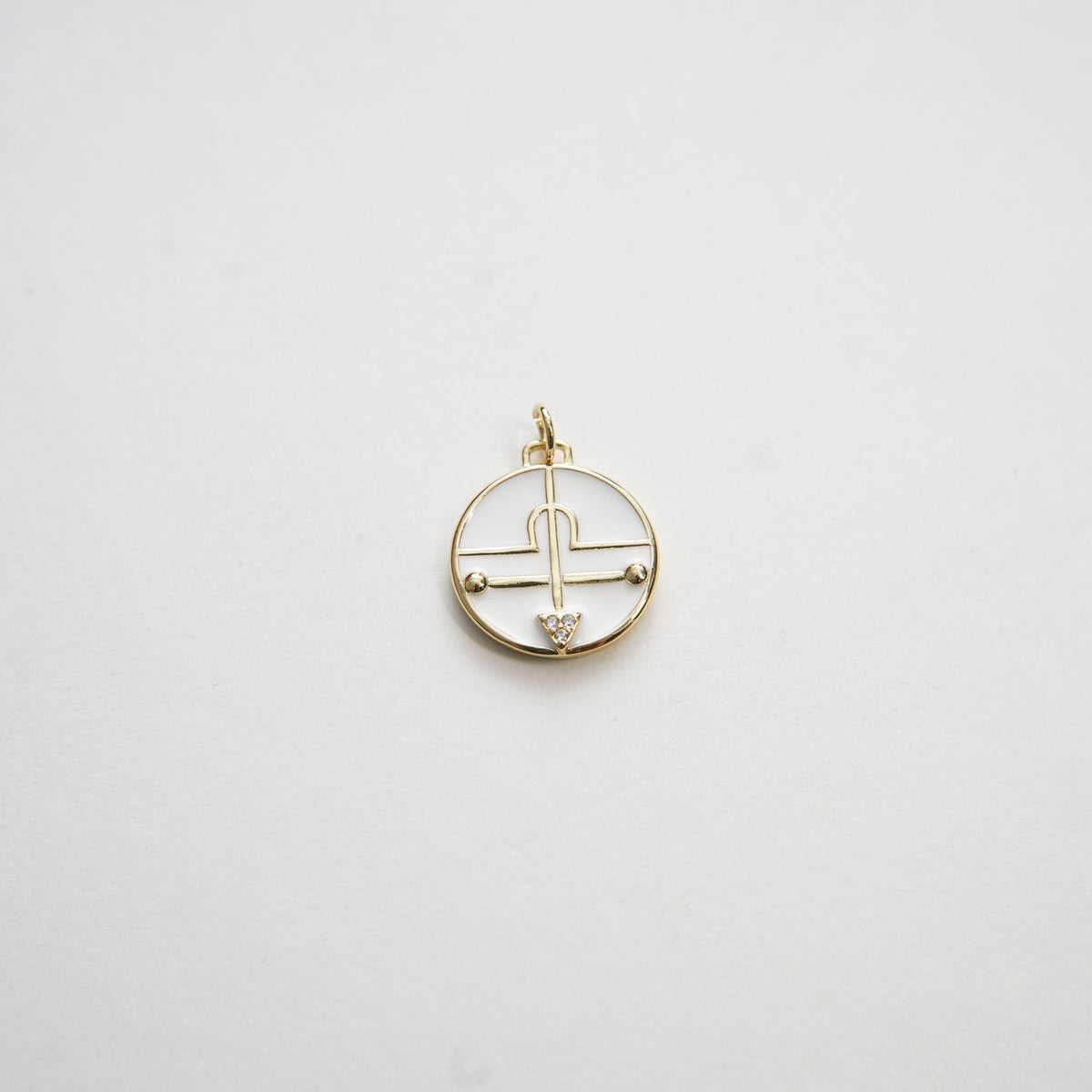 Gold Round Charms,18K Gold Filled Coin  Pendant,Enamel Charm Bracelet Necklace for DIY Jewelry Making Supply (18x19mm)