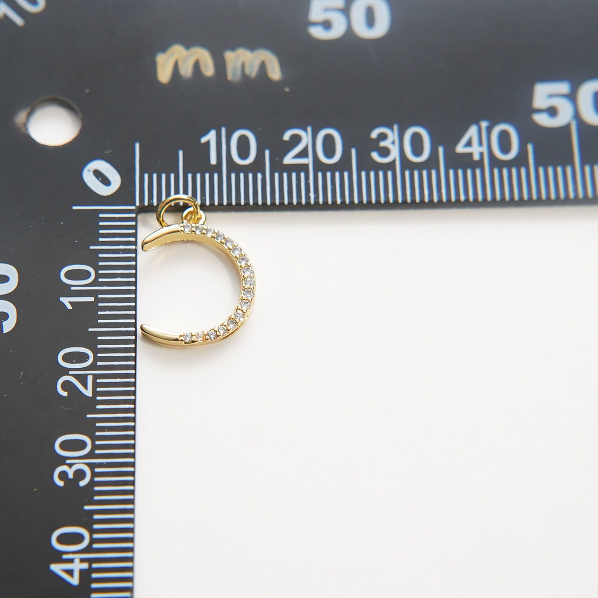 Gold Moon Charms,18K Gold Filled Moon Pendant,Celestial Charm Bracelet Necklace for DIY Jewelry Making Supply (14x31mm)