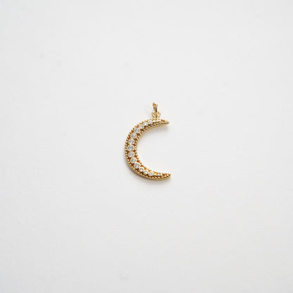 Gold Moon Charms,18K Gold Filled Moon Pendant,Celestial Charm Bracelet Necklace for DIY Jewelry Making Supply